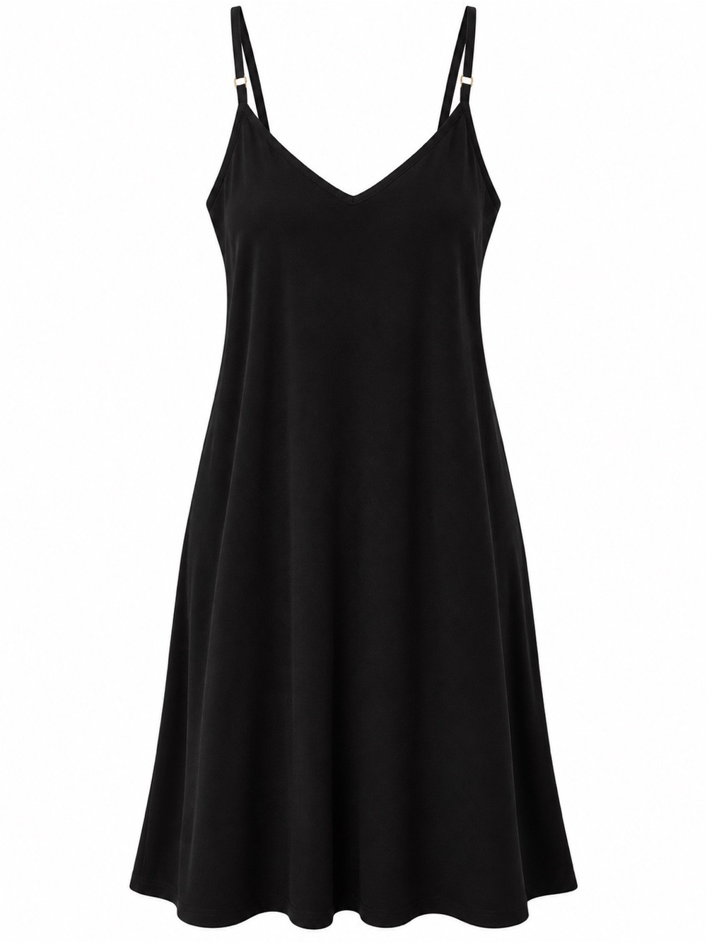 Calvin Klein Black V-Neck Slip Dress with Adjustable Straps
